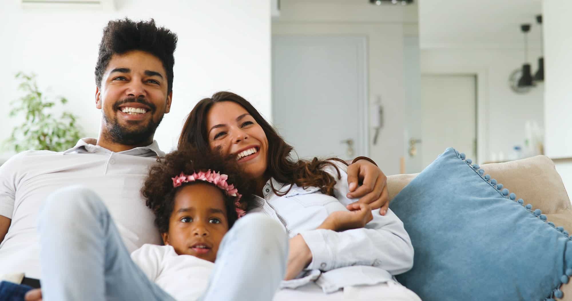 cute african american family enjoying time at home